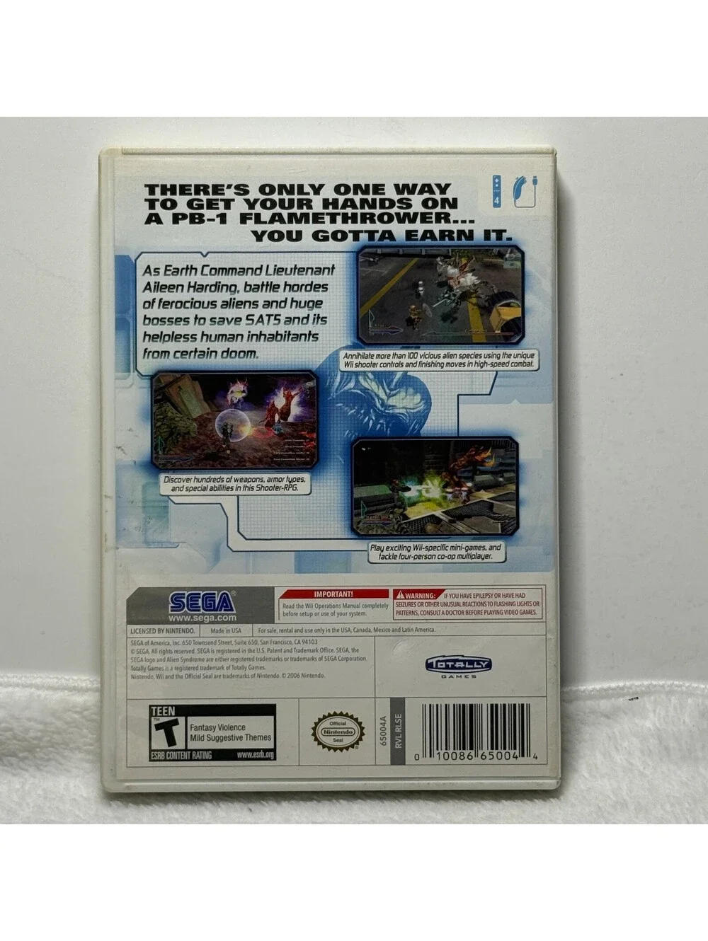 Alien Syndrome Nintendo Wii Complete In Box w/ Manual Sega